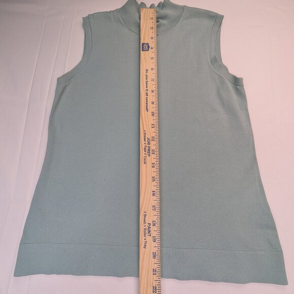 RARE Pendleton Twin Set Mock Neck Sleeveless Shell & Cardigan Sweater Teal Xs - Picture 10 of 16